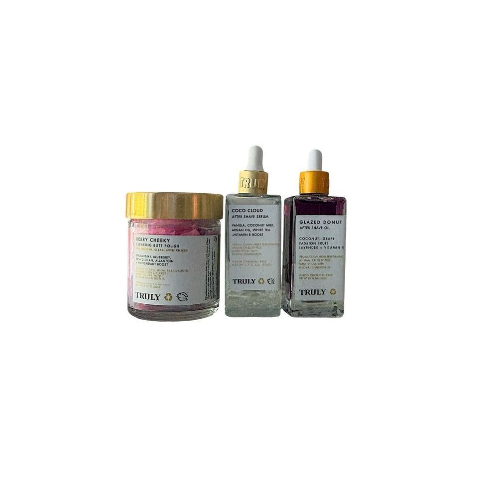 Truly Beauty Berry Cheeky Butt Polish Coco Cloud Glazed Donut Shave Oil Set